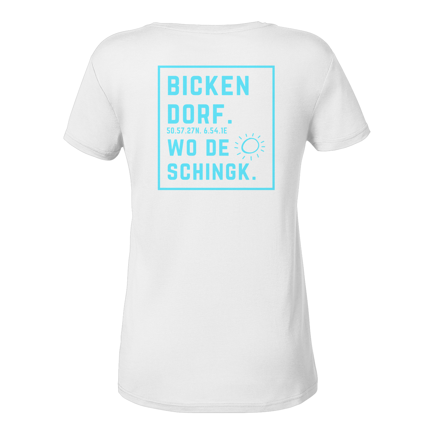 Wo de Sonn schingk - Bickendorf Druck Rücken - Ladies V-Neck Shirt