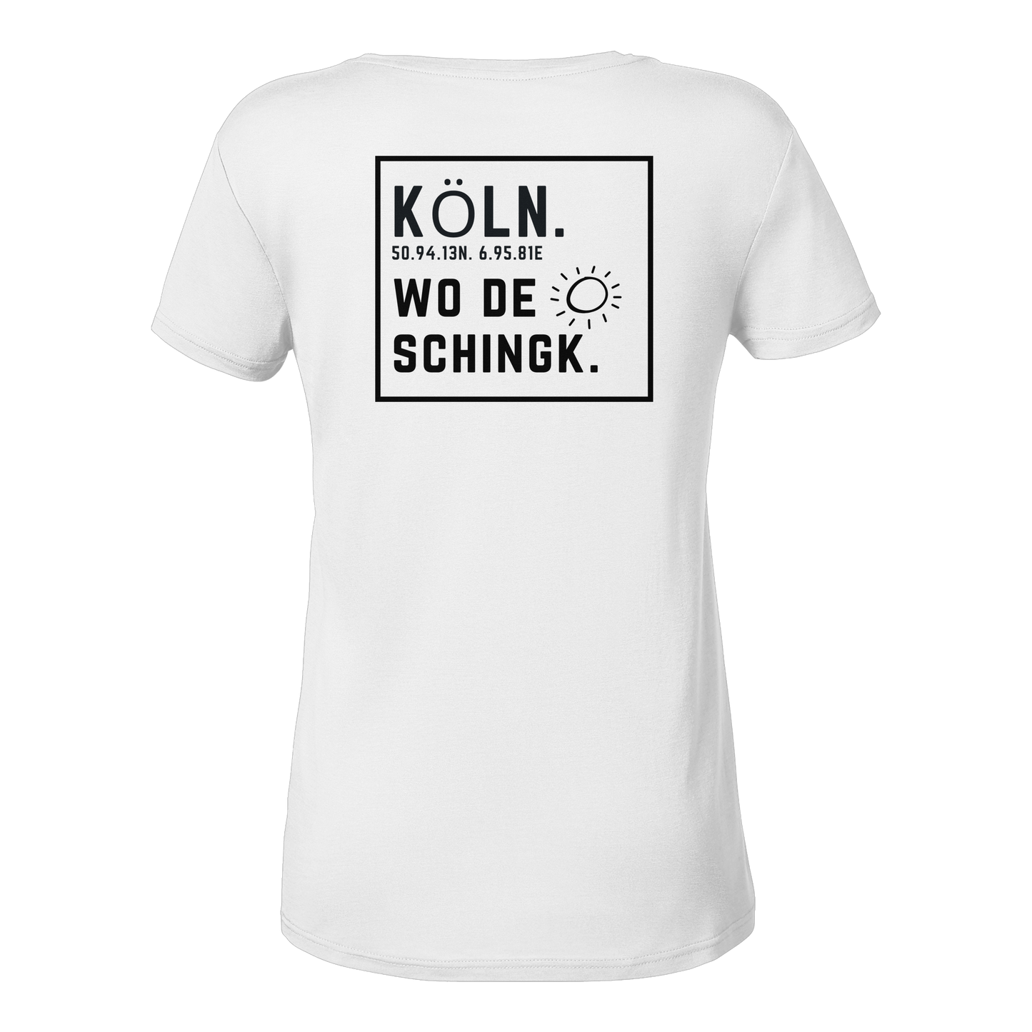 Wo de Sonn schingk - Köln Druck Rücken  - Ladies V-Neck Shirt