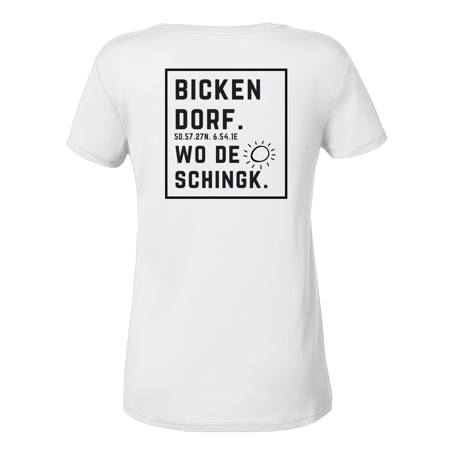 Wo de Sonn schingk - Bickendorf Druck Rücken - Ladies V-Neck Shirt