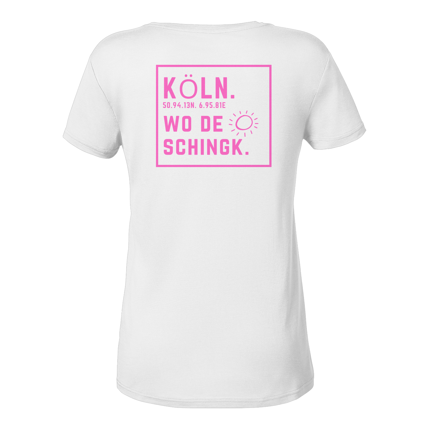 Wo de Sonn schingk - Köln Druck Rücken - Ladies V-Neck Shirt