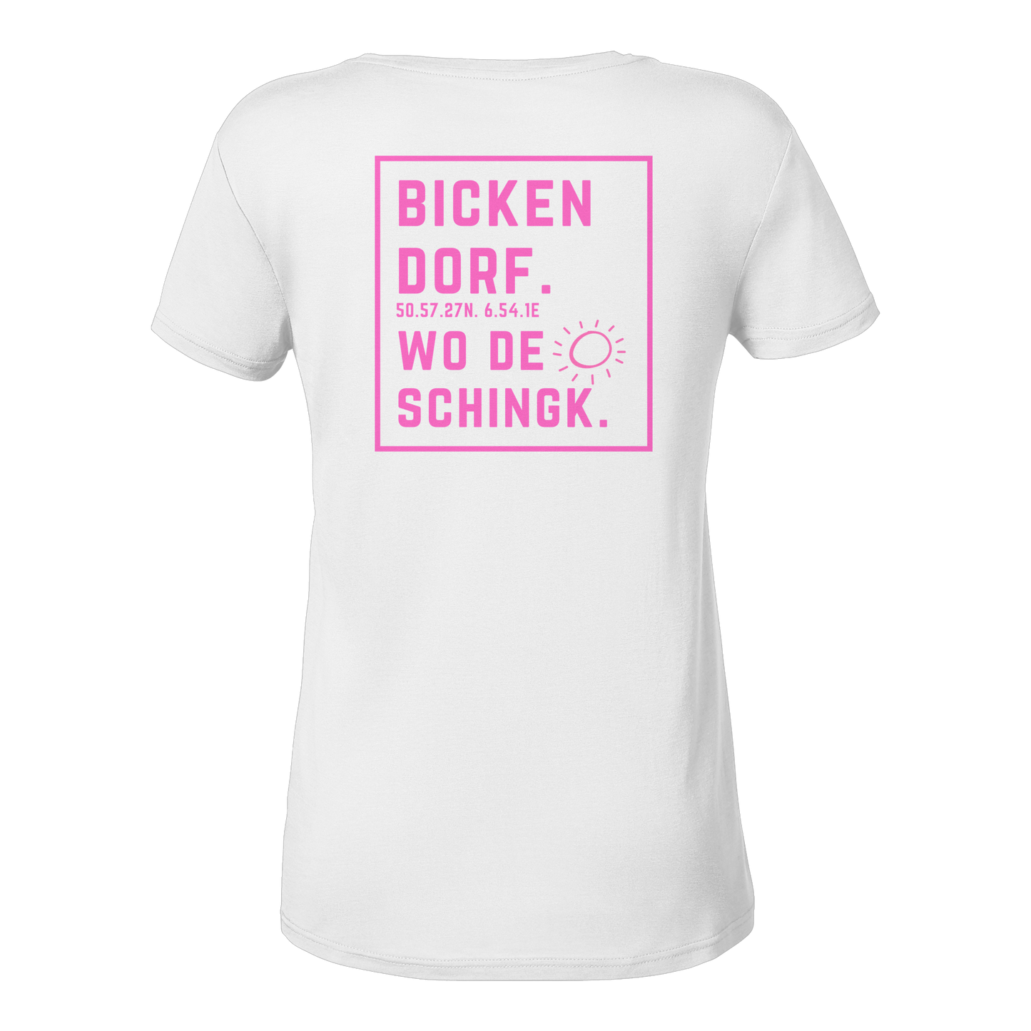 Wo de Sonn schingk - Bickendorf Druck Rücken - Ladies V-Neck Shirt