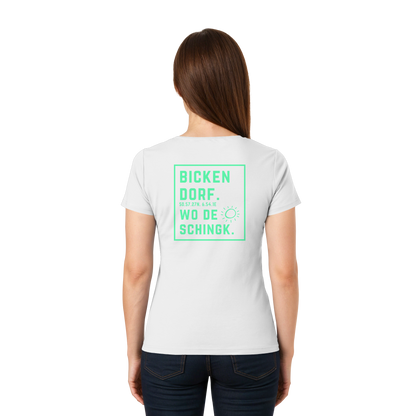 Wo de Sonn schingk - Bickendorf Druck Rücken - Ladies V-Neck Shirt