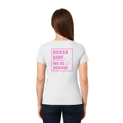 Wo de Sonn schingk - Bickendorf Druck Rücken - Ladies V-Neck Shirt