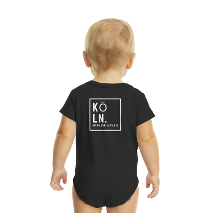 Köln Koordinaten (großer Druck auf dem Rücken) - Organic Baby Bodysuit