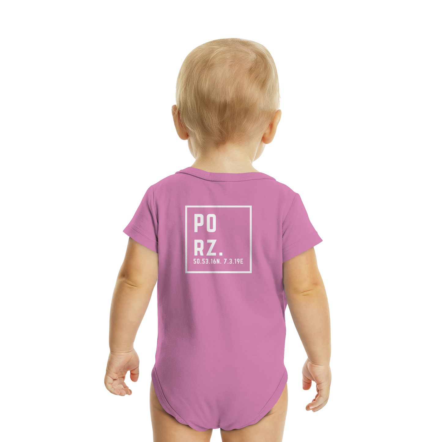 Porz Koordinaten (großer Druck Rücken) - Organic Baby Bodysuit