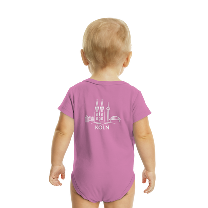 Köln Skyline (großer Druck auf dem Rücken) - Organic Baby Bodysuit