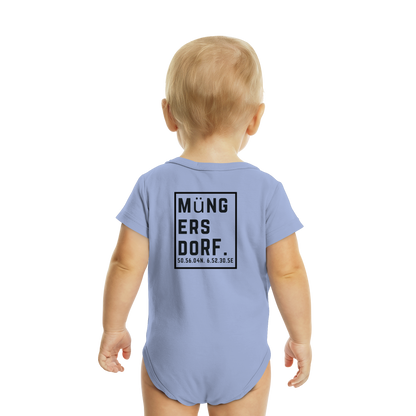 Müngersdorf Koordinaten (großer Druck auf dem Rücken) - Organic Baby Bodysuit