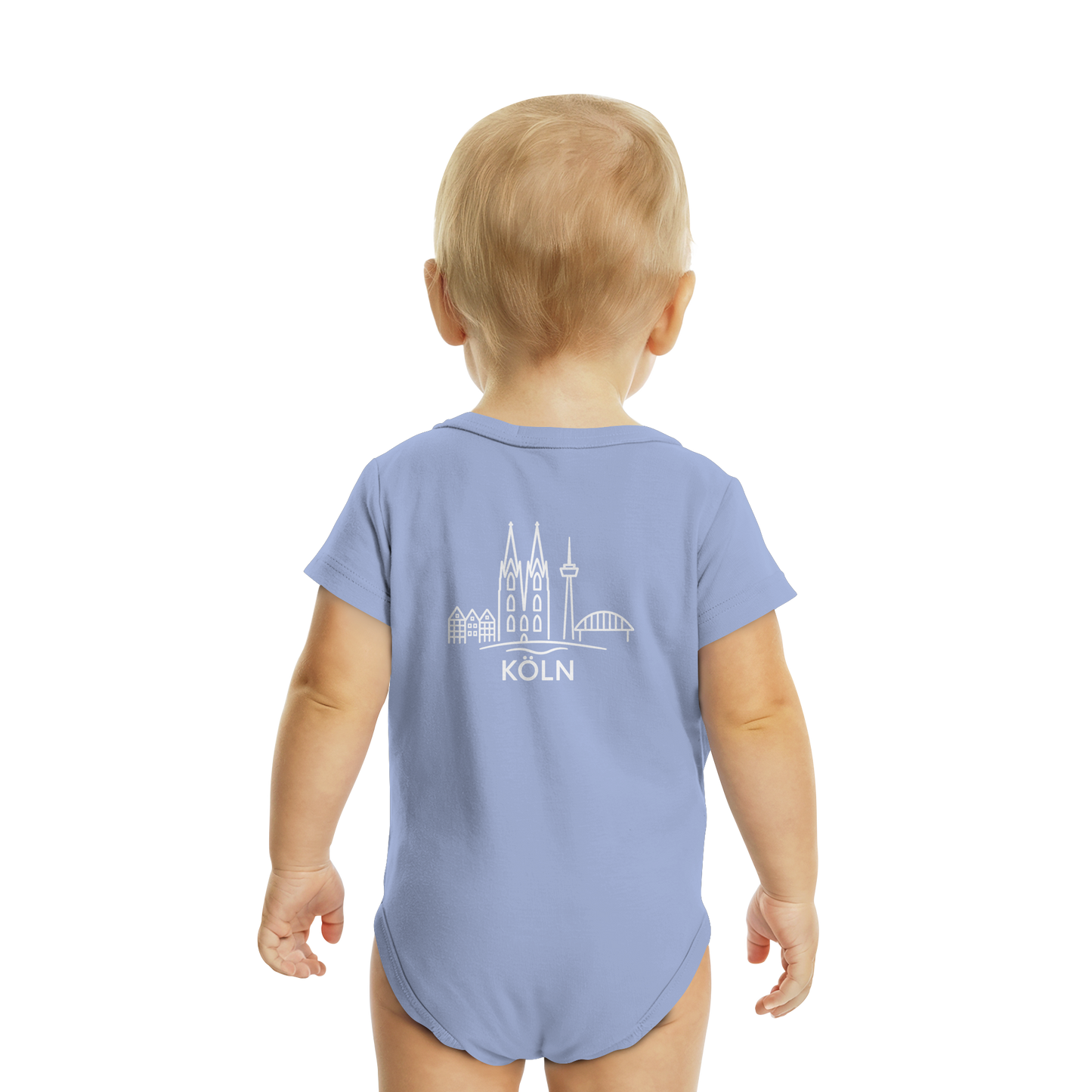 Köln Skyline (großer Druck auf dem Rücken) - Organic Baby Bodysuit
