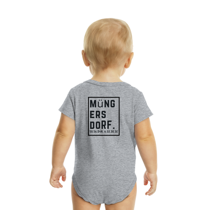 Müngersdorf Koordinaten (großer Druck auf dem Rücken) - Organic Baby Bodysuit