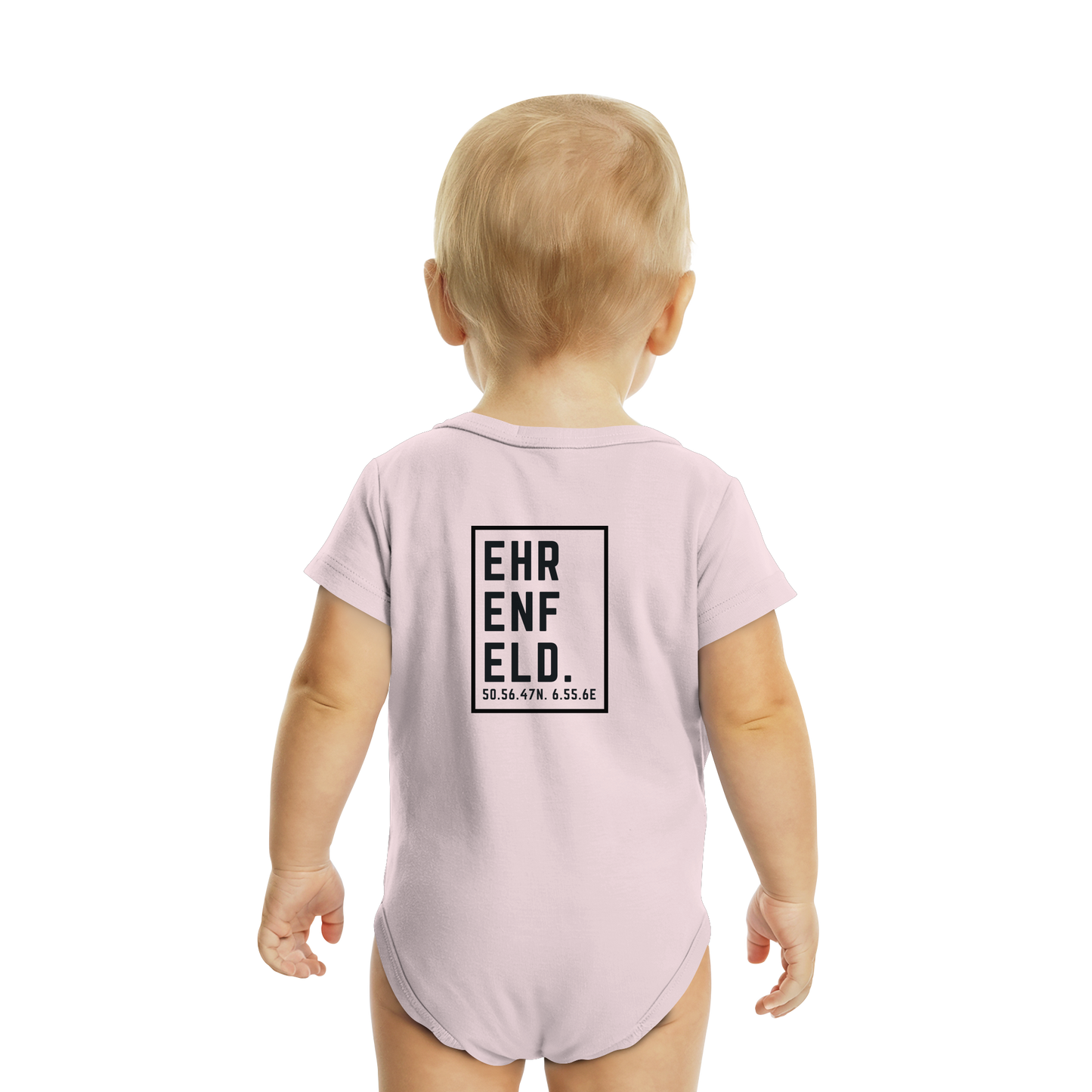 Ehrenfeld Koordinaten (großer Druck auf dem Rücken) - Organic Baby Bodysuit