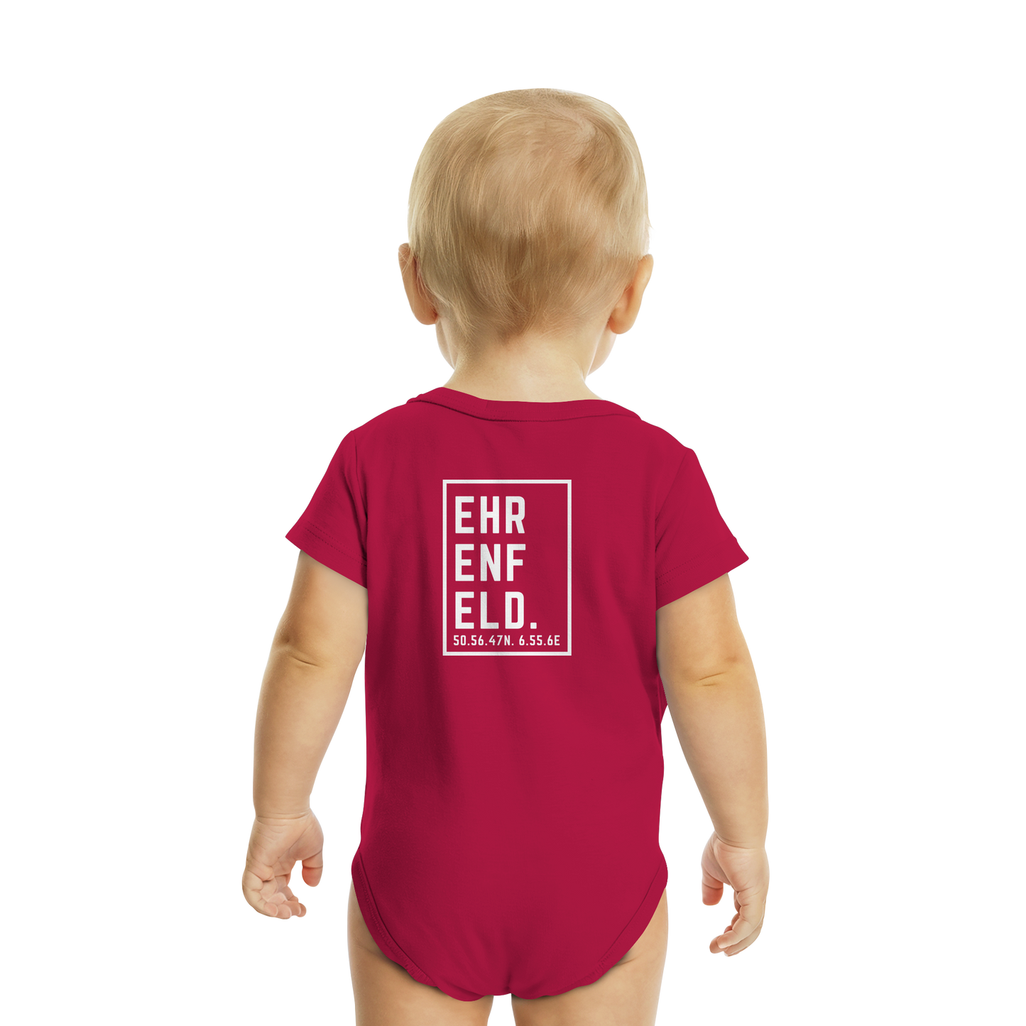 Ehrenfeld Koordinaten (großer Druck auf dem Rücken) - Organic Baby Bodysuit