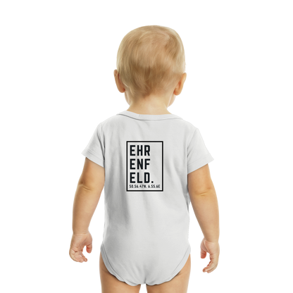 Ehrenfeld Koordinaten (großer Druck auf dem Rücken) - Organic Baby Bodysuit