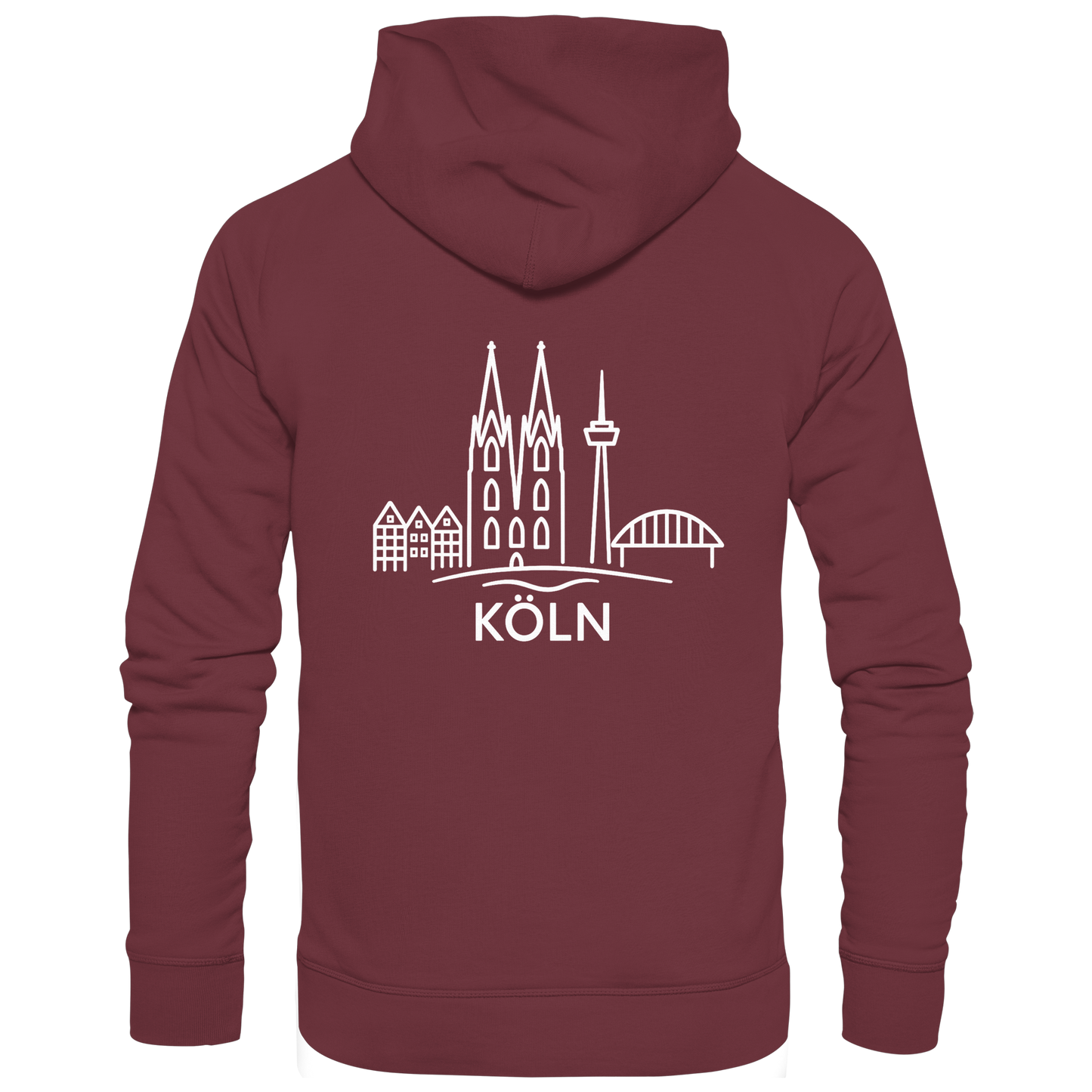 Köln Skyline (großer Druck auf dem Rücken) - Organic Basic Hoodie