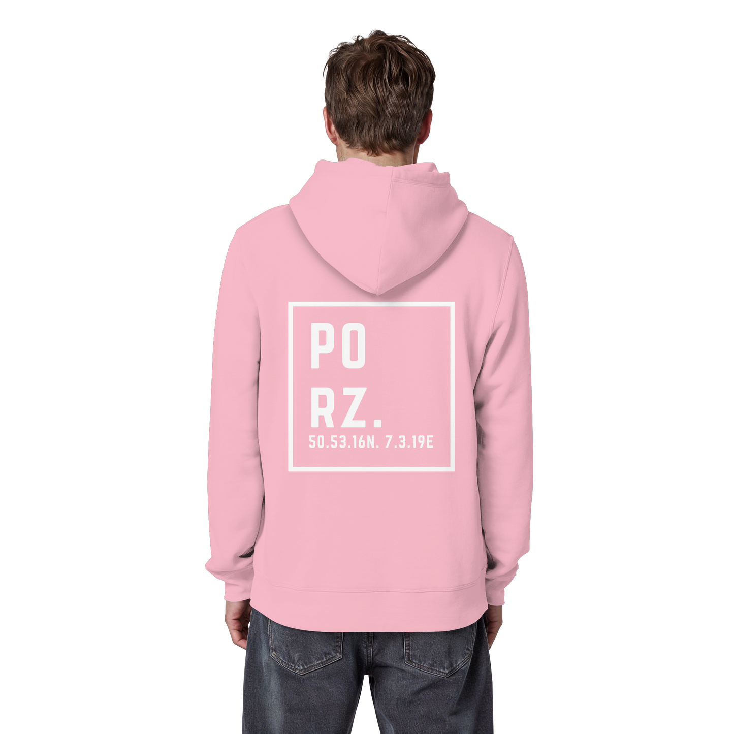 Porz Koordinaten (großer Druck Rücken)  Organic Basic Hoodie