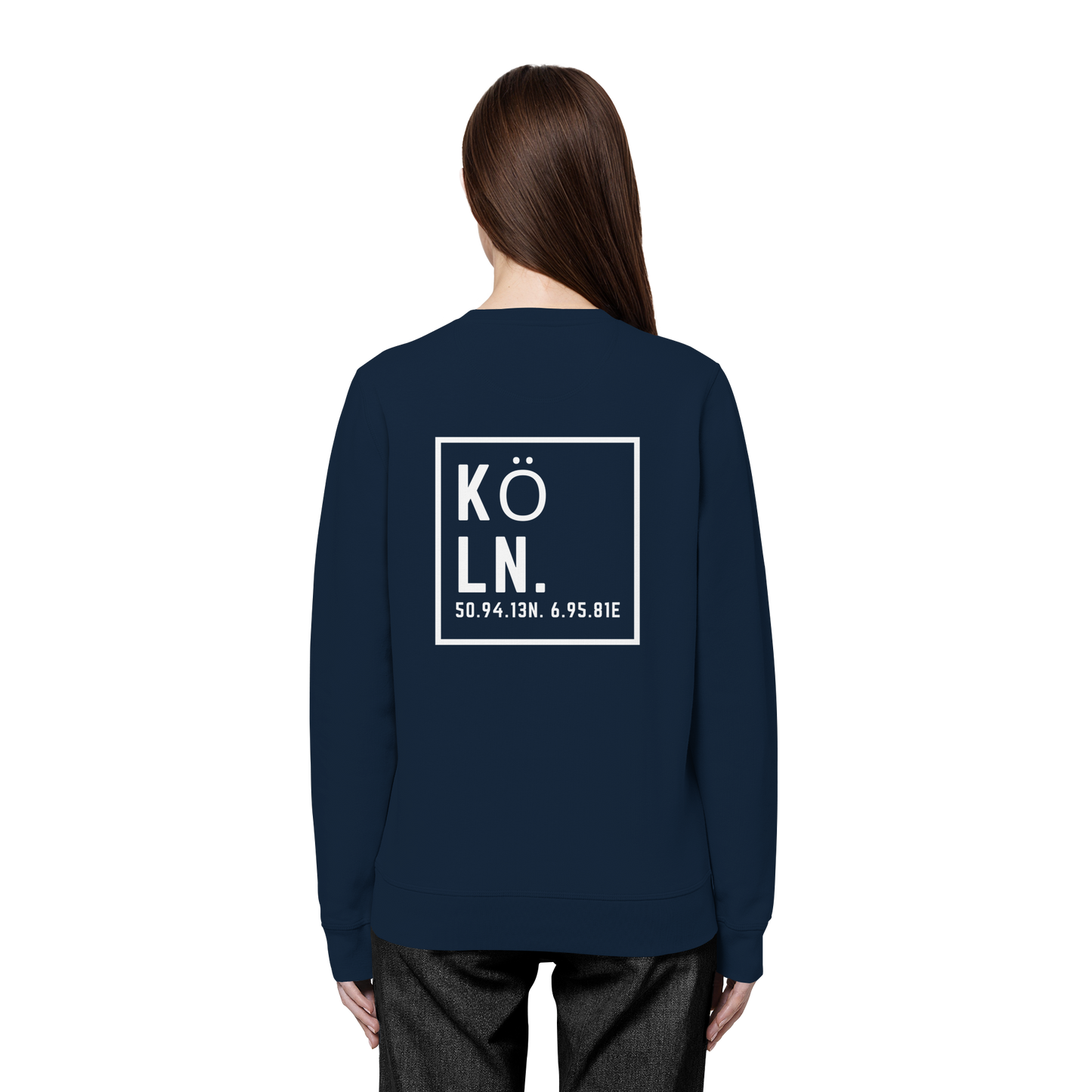 Köln Koordinaten (großer Druck auf dem Rücken) - Organic Basic Unisex Sweatshirt
