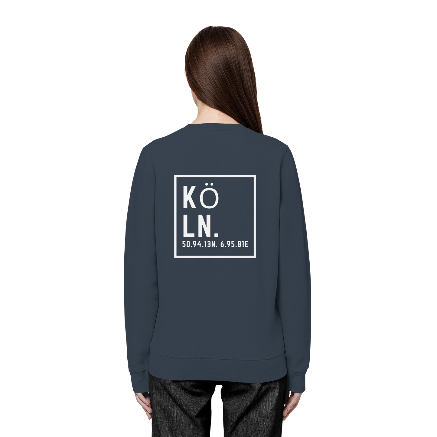 Köln Koordinaten (großer Druck auf dem Rücken) - Organic Basic Unisex Sweatshirt