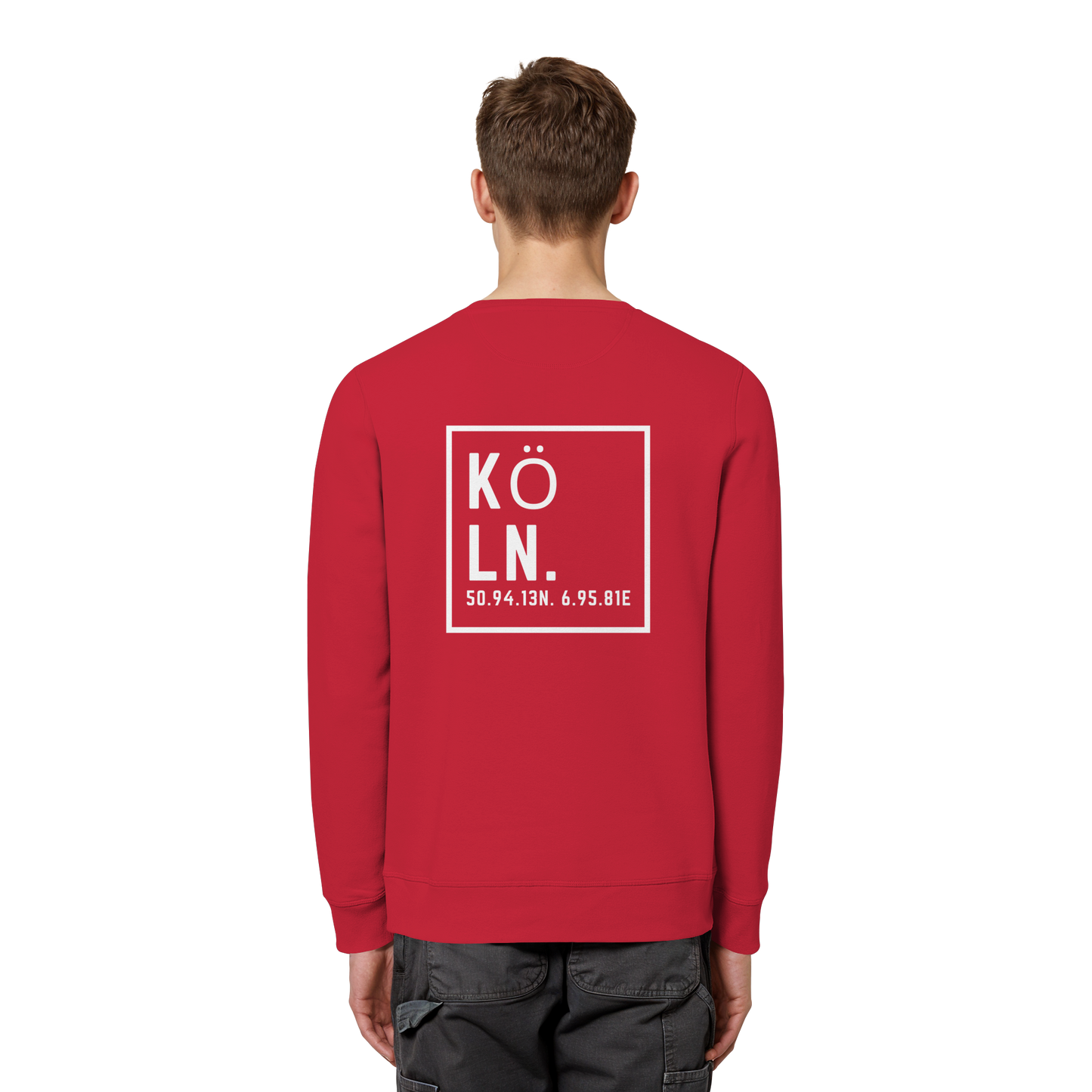 Köln Koordinaten (großer Druck auf dem Rücken) - Organic Basic Unisex Sweatshirt