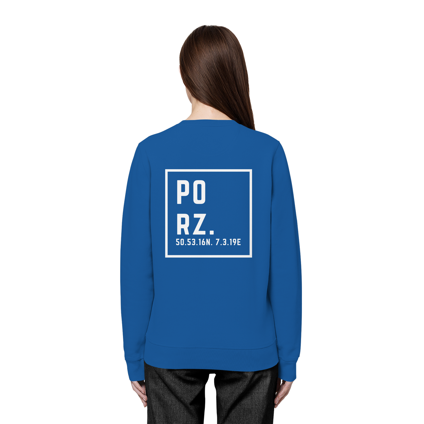 Porz Koordinaten (großer Druck Rücken) - Organic Basic Unisex Sweatshirt