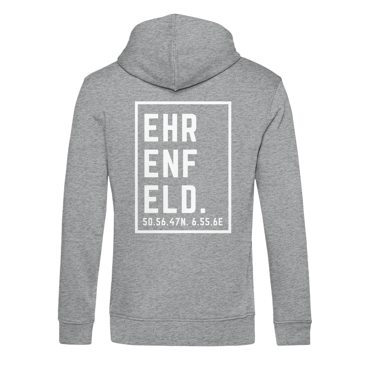 Ehrenfeld Koordinaten (großer Druck auf dem Rücken) - Organic Hoodie B&C