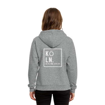 Köln Koordinaten (großer Druck auf dem Rücken) - Organic Hoodie B&C