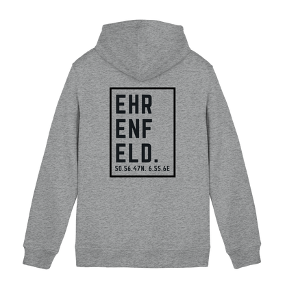 Ehrenfeld Koordinaten (großer Druck auf dem Rücken) - Organic Hoodie B&C