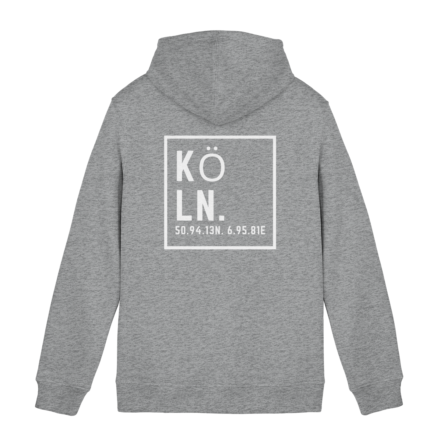 Köln Koordinaten (großer Druck auf dem Rücken) - Organic Hoodie B&C