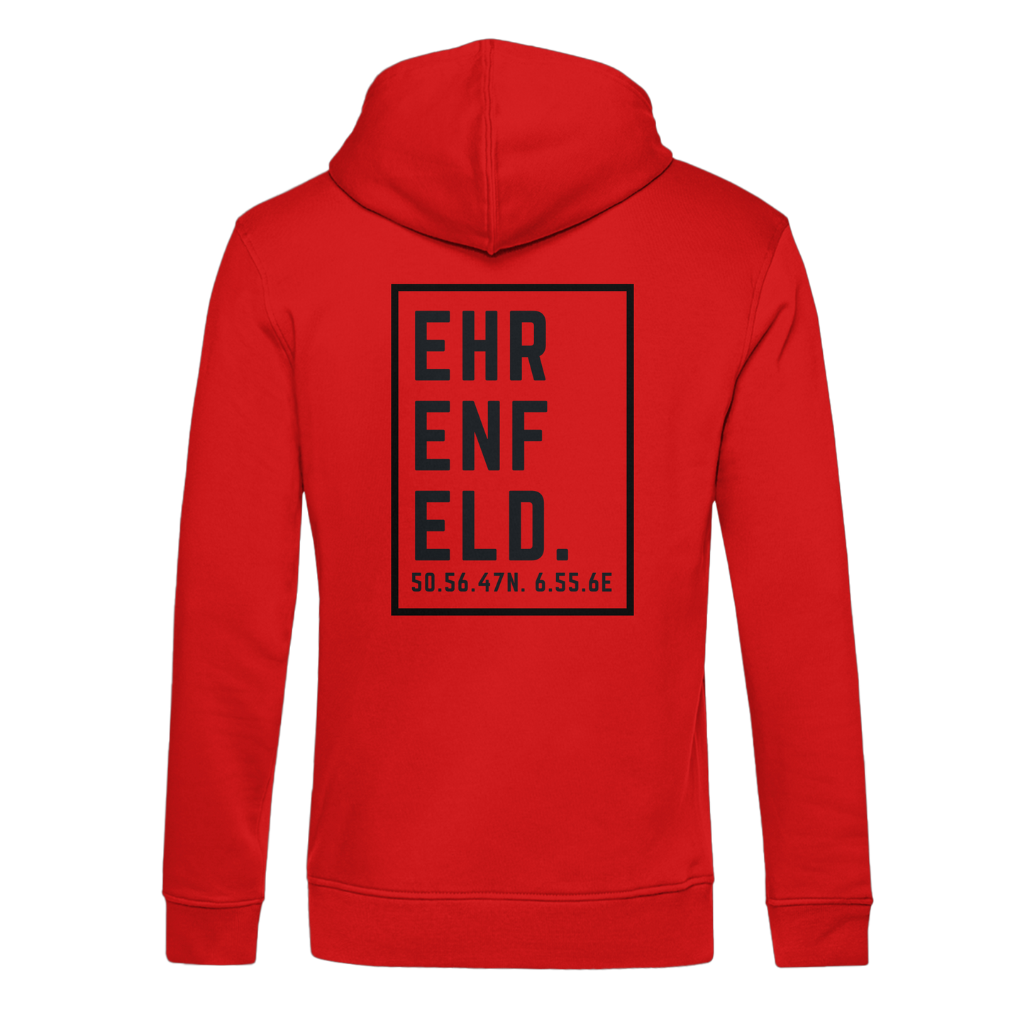 Ehrenfeld Koordinaten (großer Druck auf dem Rücken) - Organic Hoodie B&C