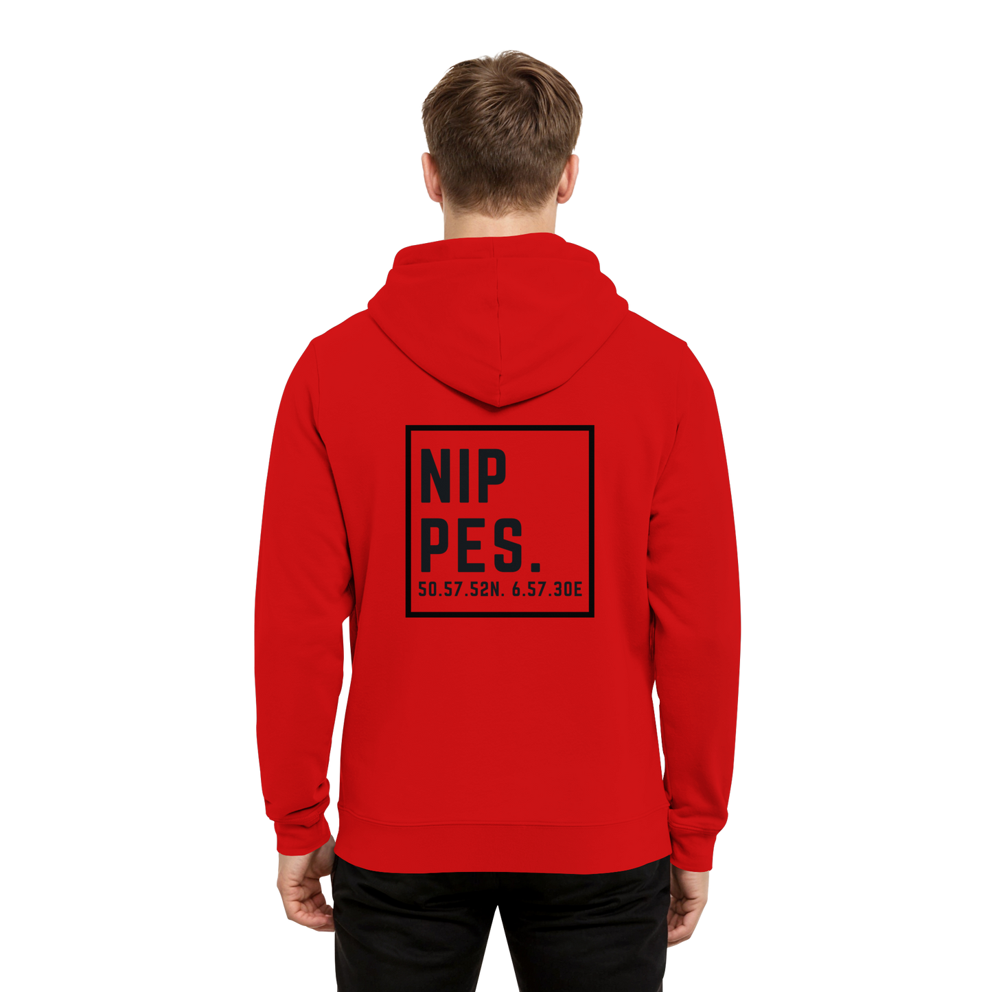 Nippes Koordinaten (großer Druck auf dem Rücken) - Organic Hoodie B&C