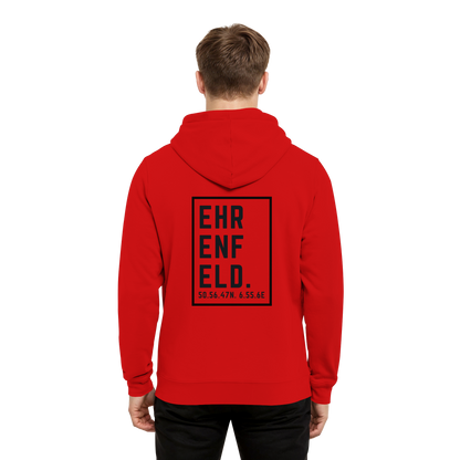 Ehrenfeld Koordinaten (großer Druck auf dem Rücken) - Organic Hoodie B&C