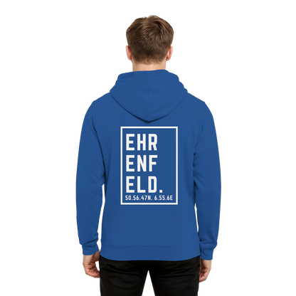 Ehrenfeld Koordinaten (großer Druck auf dem Rücken) - Organic Hoodie B&C
