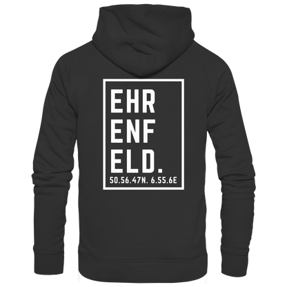 Ehrenfeld Koordinaten (großer Druck auf dem Rücken) - Organic Hoodie