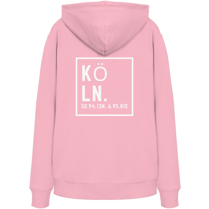 Köln Koordinaten (großer Druck auf dem Rücken) - Organic Hoodie