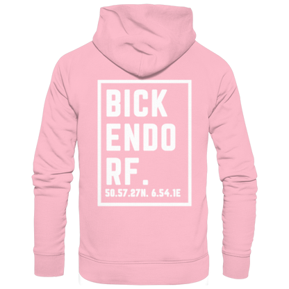 Bickendorf Koordinaten (großer Druck auf dem Rücken) - Organic Hoodie