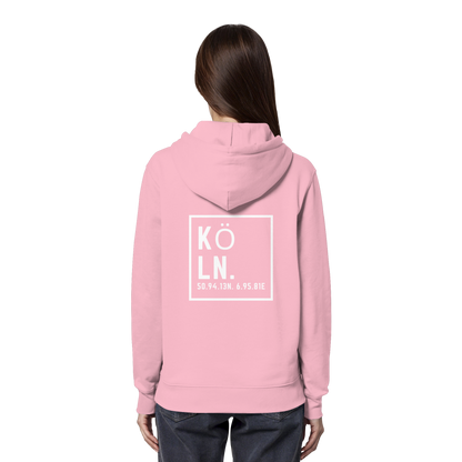Köln Koordinaten (großer Druck auf dem Rücken) - Organic Hoodie