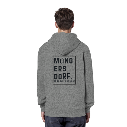 Müngersdorf Koordinaten (großer Druck auf dem Rücken) - Organic Hoodie