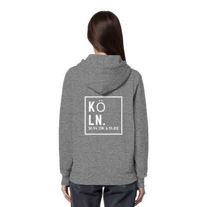 Köln Koordinaten (großer Druck auf dem Rücken) - Organic Hoodie