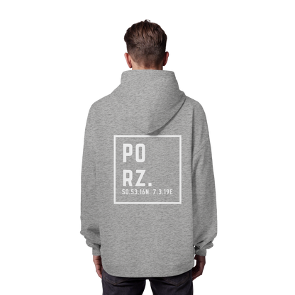 Porz Koordinaten (großer Druck Rücken) - Organic Oversize Hoodie