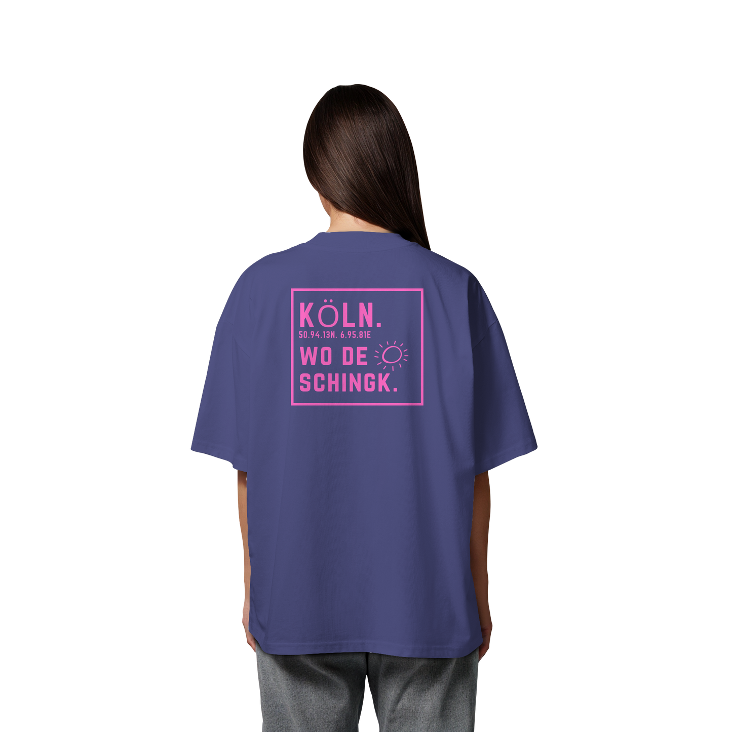 Wo de Sonn schingk - Köln Druck Rücken - Organic Oversize Shirt