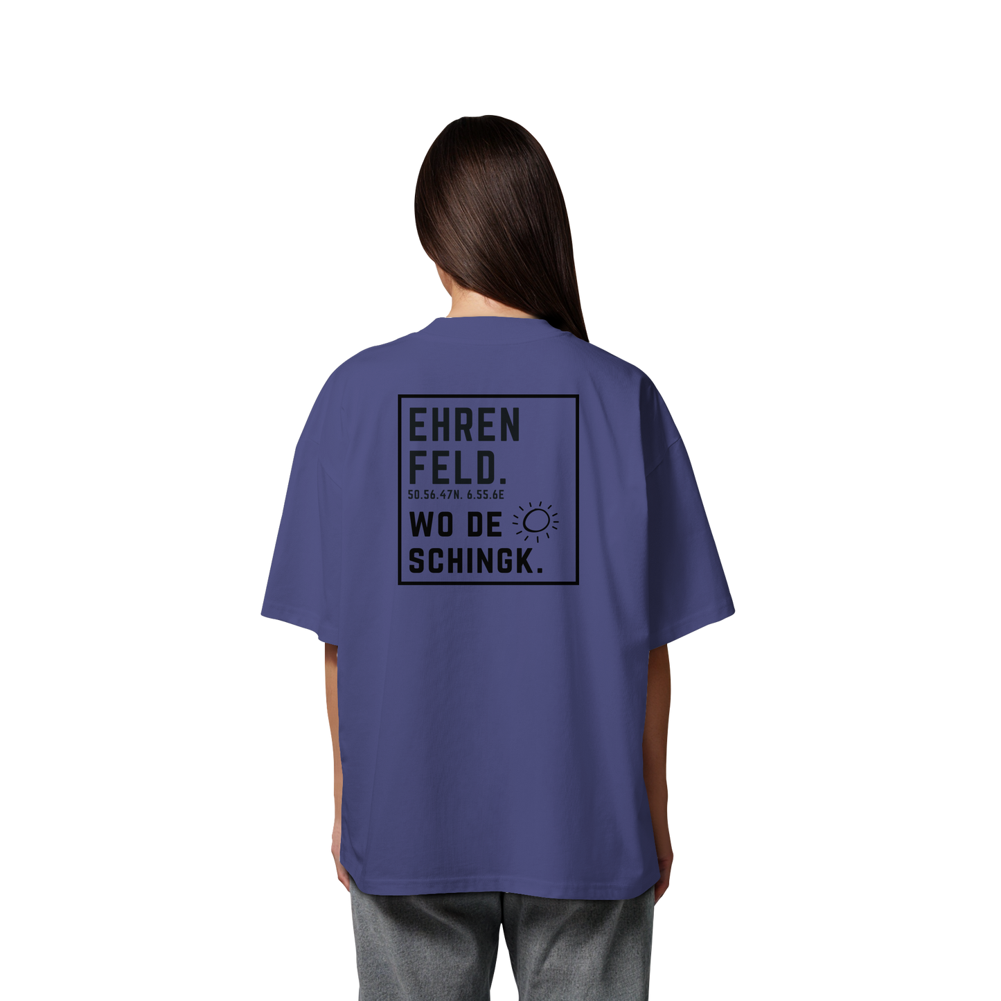 Wo de Sonn schingk - Ehrenfeld Druck Rücken - Organic Oversize Shirt