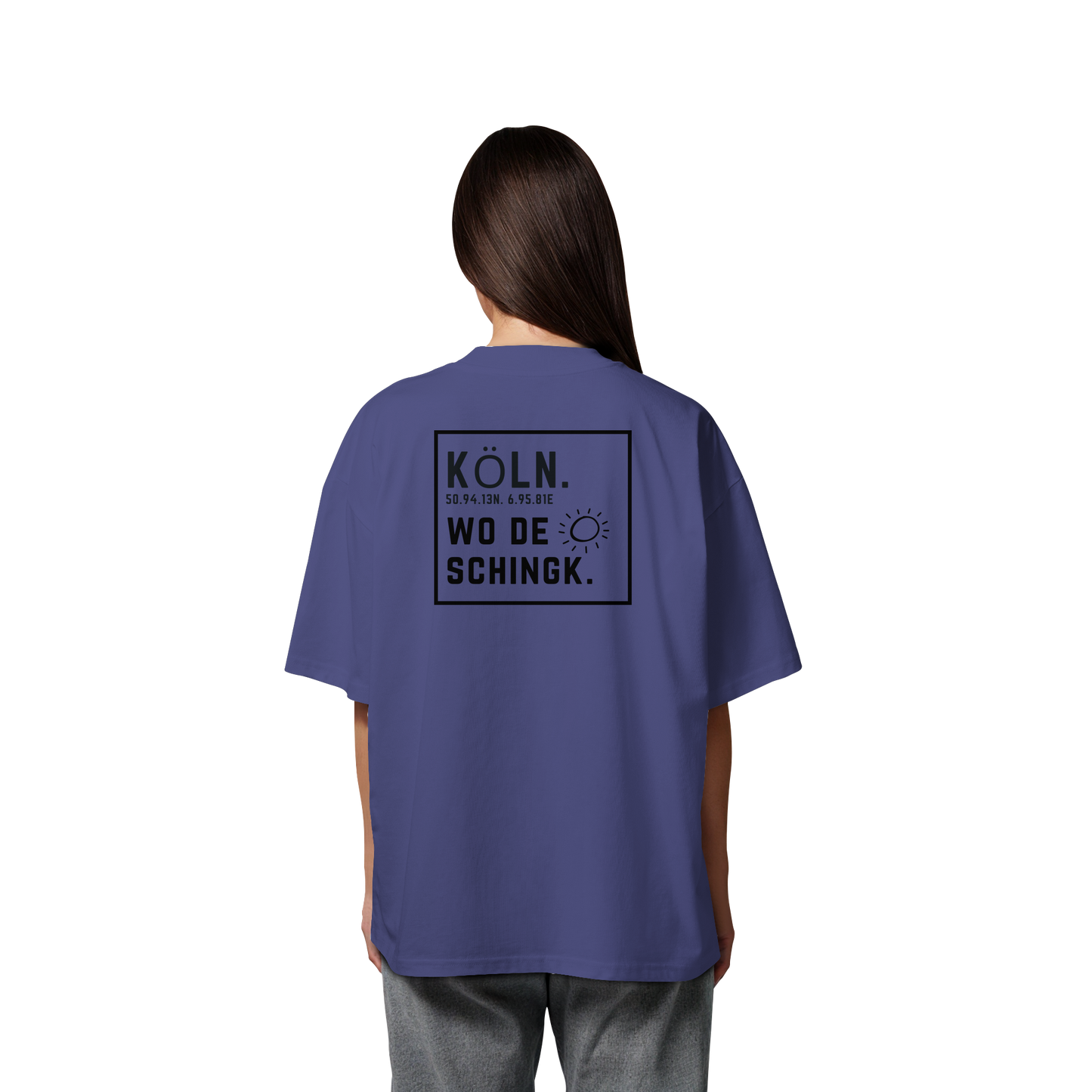 Wo de Sonn schingk - Köln Druck Rücken  - Organic Oversize Shirt
