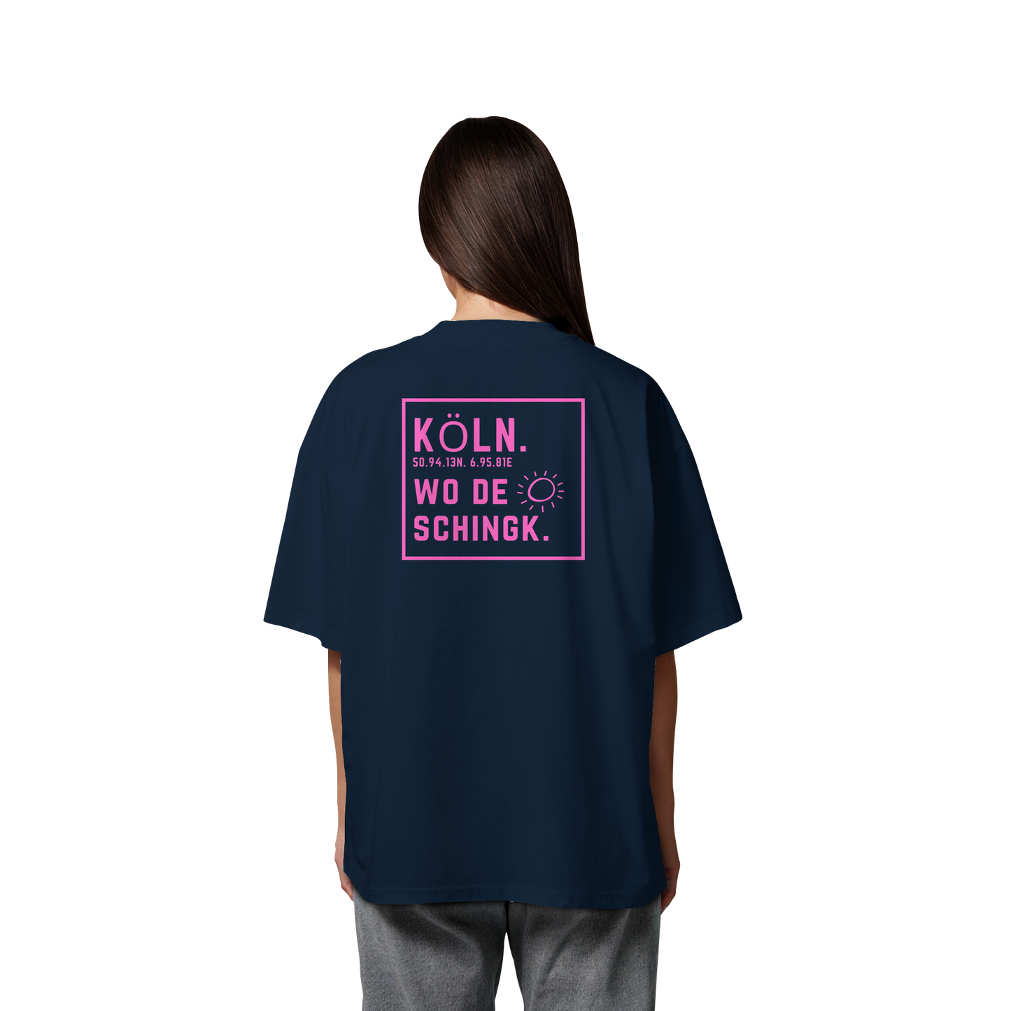 Wo de Sonn schingk - Köln Druck Rücken - Organic Oversize Shirt