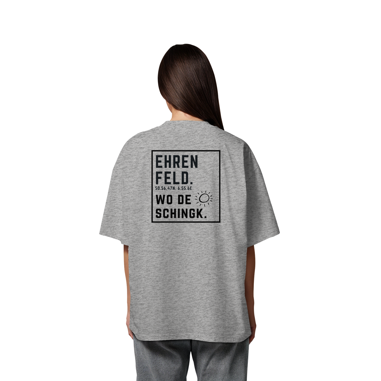 Wo de Sonn schingk - Ehrenfeld Druck Rücken - Organic Oversize Shirt