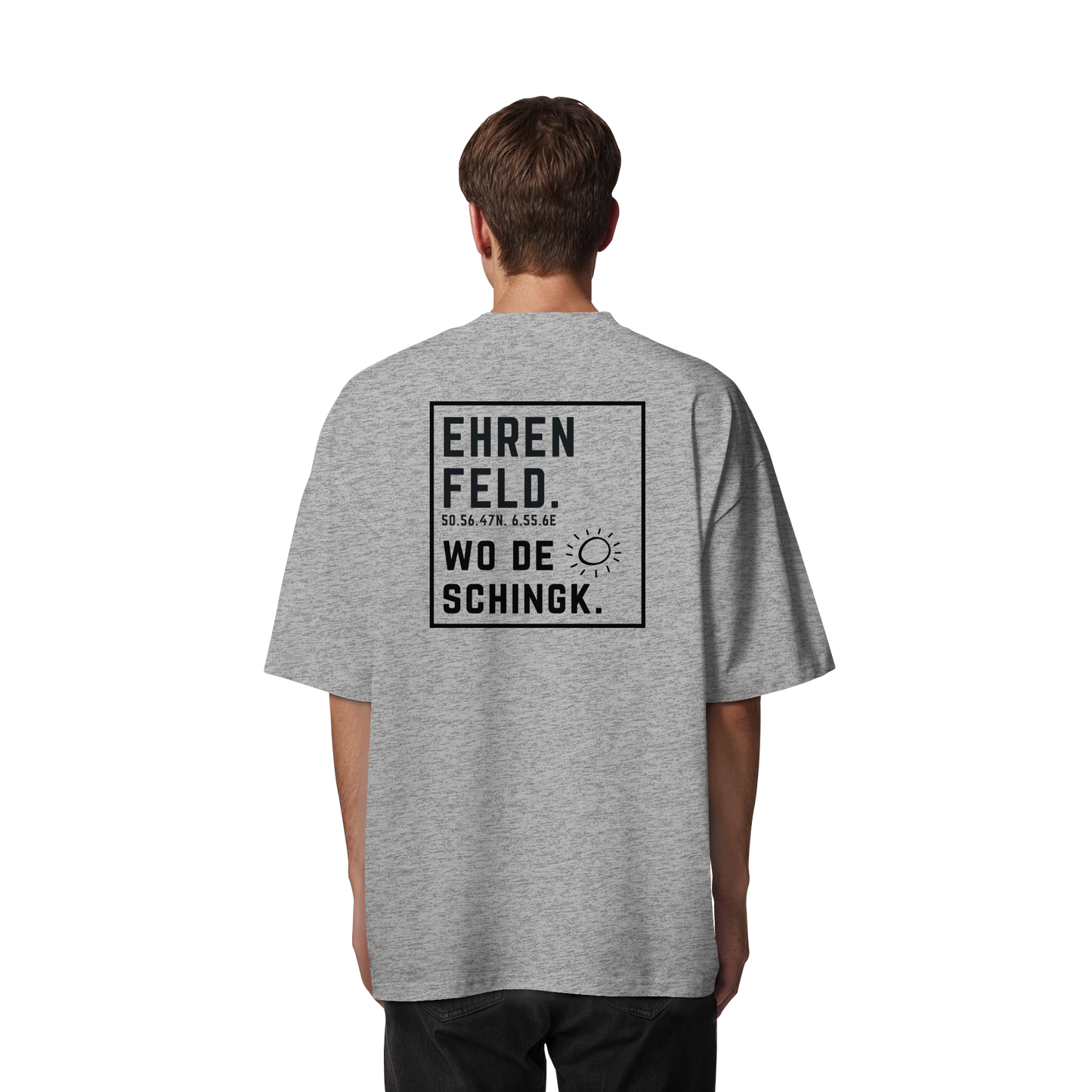 Wo de Sonn schingk - Ehrenfeld Druck Rücken - Organic Oversize Shirt