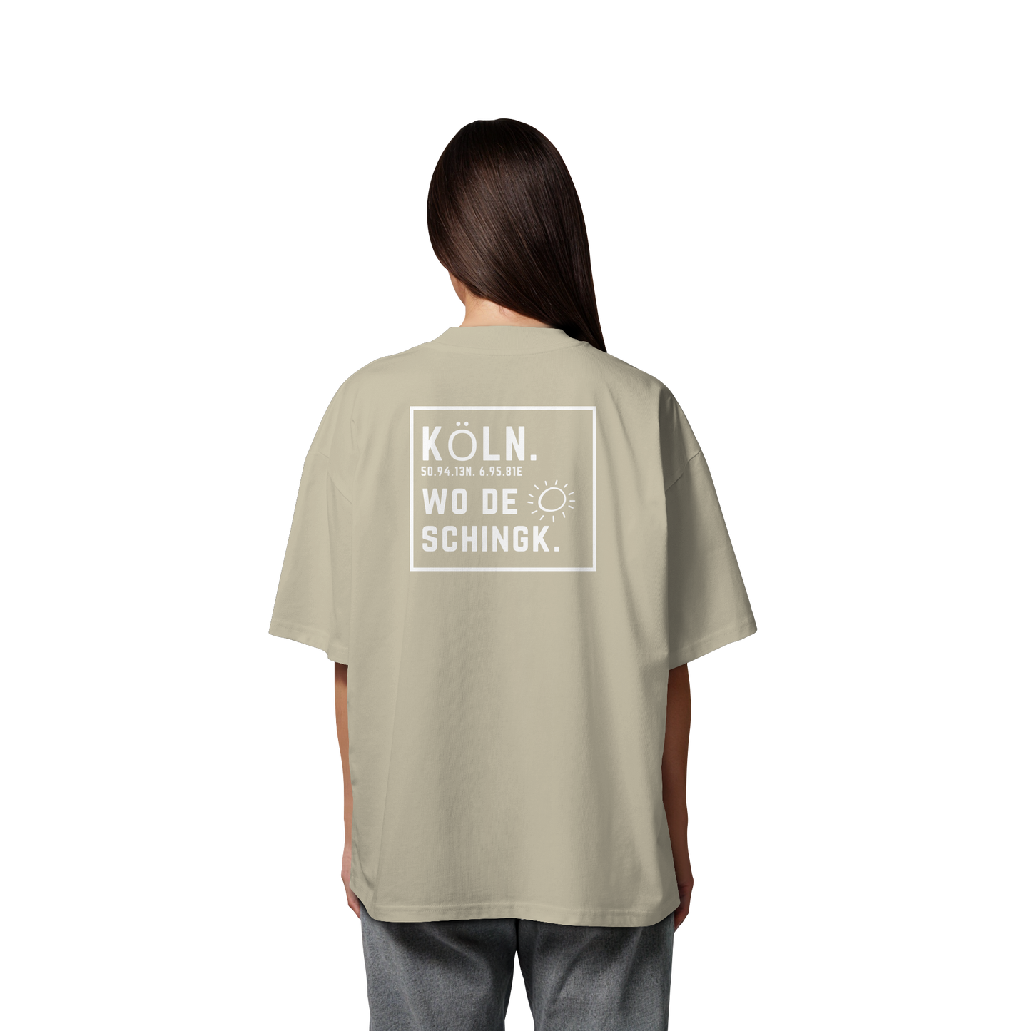 Wo de Sonn schingk - Köln Druck Rücken  - Organic Oversize Shirt