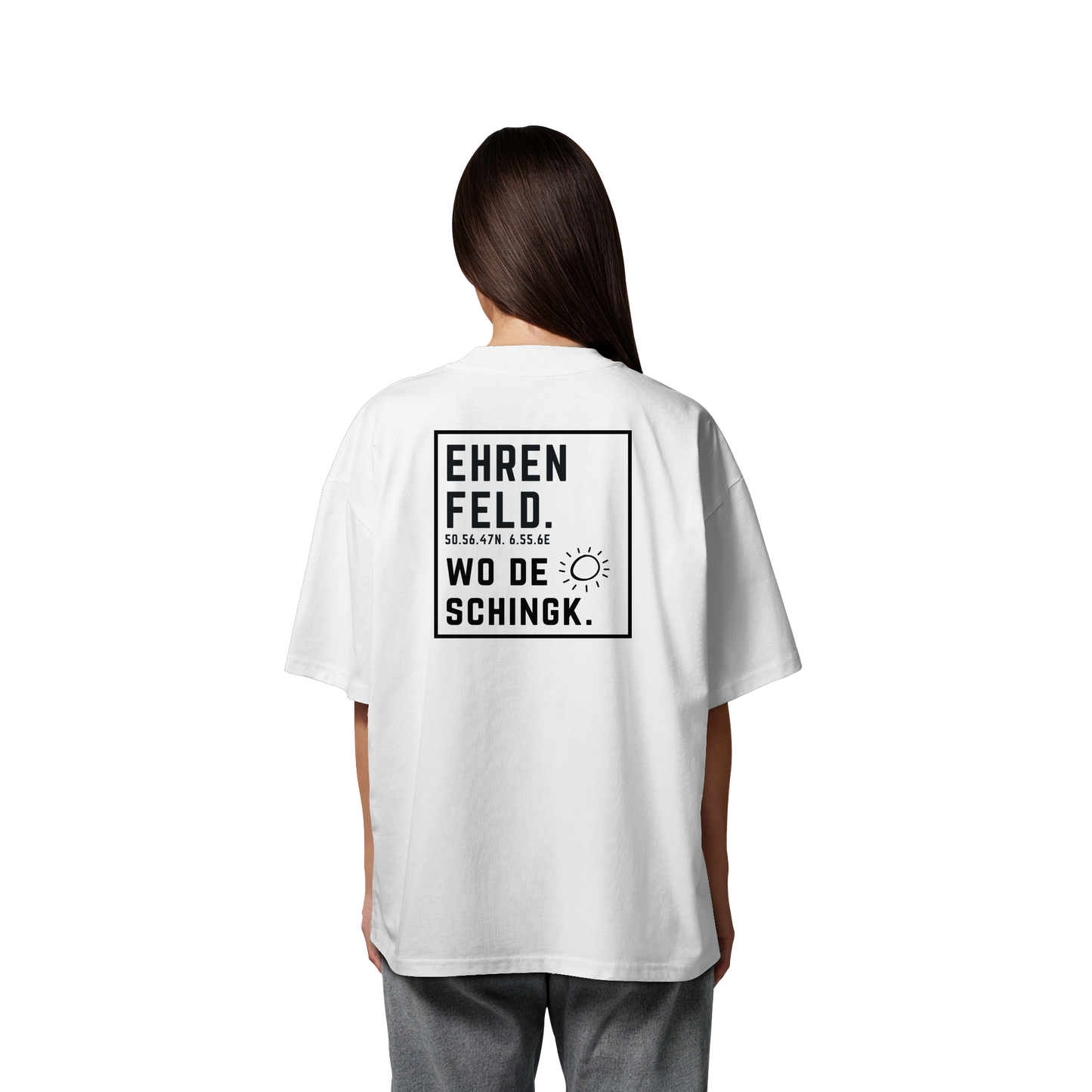 Wo de Sonn schingk - Ehrenfeld Druck Rücken - Organic Oversize Shirt