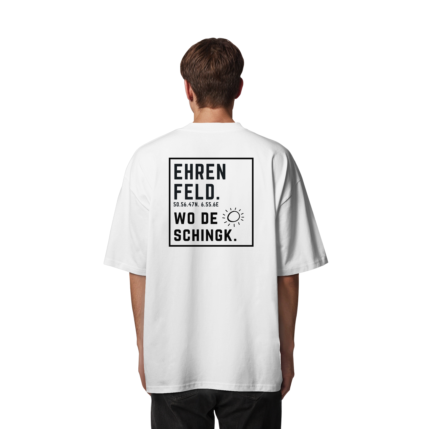 Wo de Sonn schingk - Ehrenfeld Druck Rücken - Organic Oversize Shirt