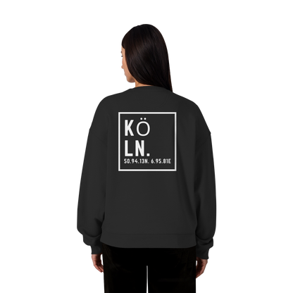 Köln Koordinaten (großer Druck auf dem Rücken) - Organic Oversize Sweatshirt