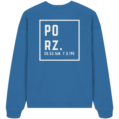 Porz Koordinaten (großer Druck Rücken) - Organic Oversize Sweatshirt