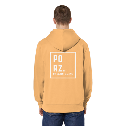Porz Koordinaten (großer Druck Rücken)  Organic Relaxed Zipper