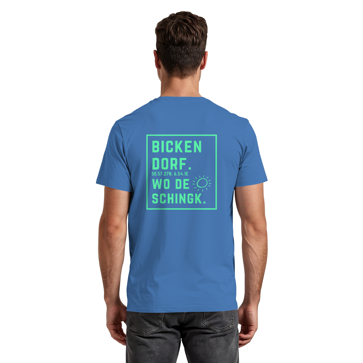 Wo de Sonn schingk - Bickendorf Druck Rücken - Premium Classic T-Shirt
